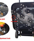 Underside view of Walk Behind Concrete Floor Grinder With 12 Grinding Heads showing water pipe joint and outlet adjustment knob.