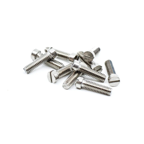 Heavy Duty Stainless Steel Slotted Machine Screws For Gun And Rifle Scopes, Size 6-40 By 1/2 Inch Fillister Head packed together.