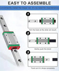 Top Notch MGN12 12mm Linear Guide Rail System With Smooth Sliding Blocks Available In Various Lengths Including 385mm installation steps