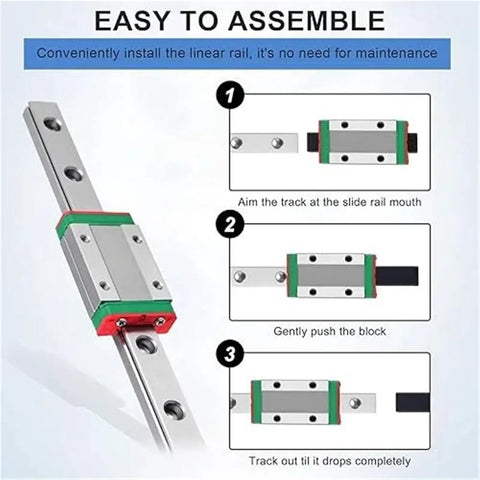 Top Notch MGN12 12mm Linear Guide Rail System With Smooth Sliding Blocks Available In Various Lengths Including 385mm installation steps