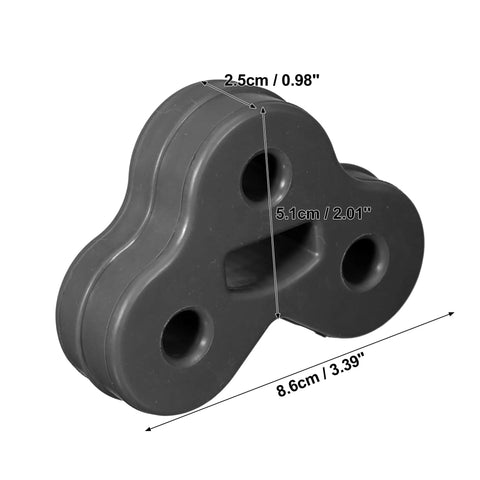 High Performance 11mm Triple Hole Muffler Exhaust Hanger Rubber Bushing Mount Bracket For Land Rover Xf And Xj Models Fits 2008 To 2018 Black Replacement Kit, 8.6cm