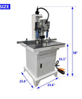 Banfluxion 110V pneumatic single-head hinge drilling machine for doors and cabinets, front view on white stand.