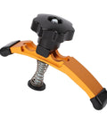 Beefy T Track Clamp Set For CNC Routers And Milling Machines, Heavy Duty Hold Down Clamps With Aluminum Alloy Bodies And Rubber Pads, 5 3 8 Inch Long, Fits 3 Inch Workpieces, 4 Piece Set, orange clamp with black knob