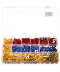 Rock Solid 650Pcs Assorted Insulated Terminals And Crimp Butt Ring Connectors For Electrical Wire Cable Kit in plastic organizer