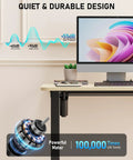 Quiet and durable design of Slick 32 Inch Electric Standing Desk Built Tough With Swivel Rolling Casters And No Sweat Height Switches.