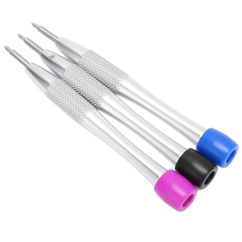 Pro Watch Movement Screwdriver Set With Triangular Tips For 3235 Movements Color Coded Precision Screwdrivers shown close-up