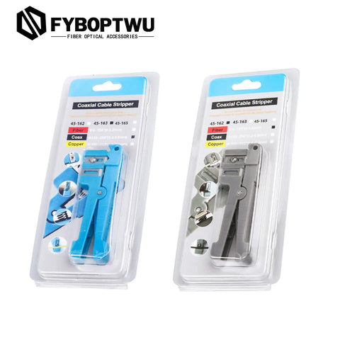 Packaged Coaxial Cable Stripping Cutter Tool With Four Beefy Blades And Jacket Stripper For Coaxial And Fiber Optic Cables