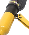 Heavy Duty Hydraulic Rebar Cutter Pliers handheld tool with yellow handle and black body for cutting steel bars up to 5/8 inch.