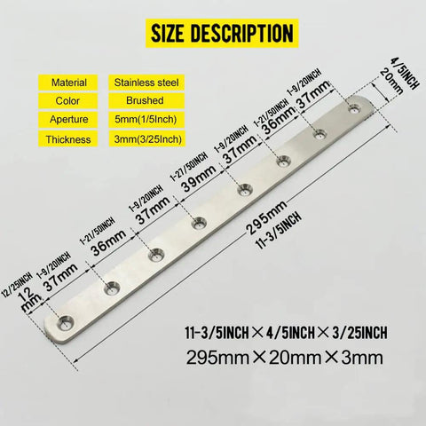 Score This Solid 4 Pack Flat Mending Plates Made Heavy Duty With Premium Stainless Steel featuring 11-3/5 inch flat brackets.