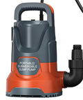 Heavy Duty 1HP Submersible Sump Pump Churning Out A Hefty 3700 Gph Flow Through Thermoplastic Housing, portable design.