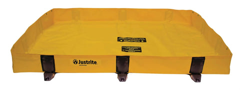 Rigid Lock QuickBerm Lite Folding Oil Spill Containment Berm One Piece Deployment For Quick Barrier Setup 4 By 4 By 8 Inch 79 Gallon Capacity PVC Coated Fabric Made In USA Yellow 28370