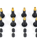 8 Pack TR413 Tubeless Tire Valve Stems, Black Rubber Snap-In, Universal Fit For 0.453 Inch Rim Holes 11.5mm, arranged side by side