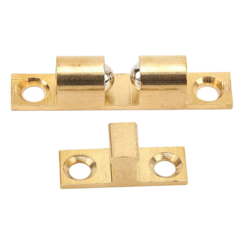 Double Ball Brass Bead Snap Lock Cabinet Door Catch With Adjustable Tension And Gold Screws For Cabinets Closets And Drawers 70mm Easy Install Secure Hold Slim Mount