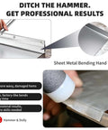 15.25 Inch Sheet Metal Hand Hemmer with 1 Inch Fold Depth used for clean, professional bends on metal panels, showcasing comfort PVC grip.