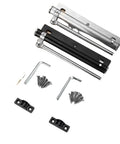 Adjustable Door Closer With Aluminum Alloy Construction Heavy Duty Spring Soft Close Black Finish Easy Tension Adjustment For Precise Door Control For High Traffic Doors with installation hardware.