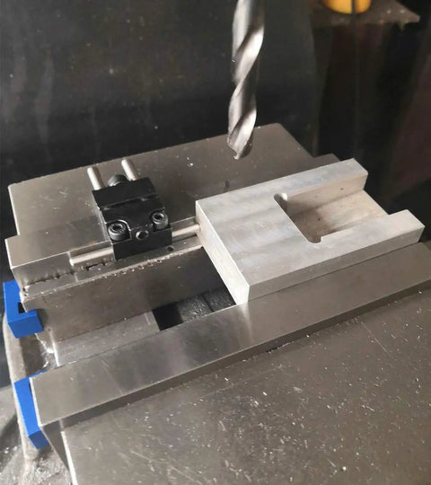 Badass Strength Precision Vise Stop Locators For CNC Milling Machines Quick Setup Heavy Duty Steel Work Holders, setup on milling machine.