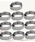 Heavy Duty Stainless Steel Hose Clamps Ear Clamps Lock Down Fuel Lines And Cables On Cars Boats Or Garage Builds Without The Hassle Solid Grip Fits Every Job Comes In Packs Of Ten Pieces, pack of 10 clamps.