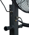 Heavy Duty Smooth Operator High Velocity Tower Fan With Built In Misting Humidifier control panel and misting system connections.
