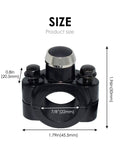 7/8 Inch Handlebar Horn Start Switch Button With Momentary Action Waterproof Aluminum Black size diagram
