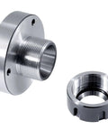 ER 32 Collet Chuck With 80mm Baseplate And 0.0016 Inch Concentricity Backplate For CNC Milling Lathe Tool shown with ER nut