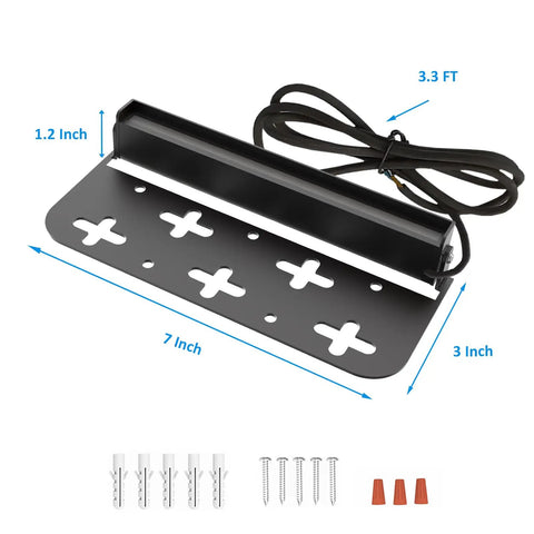 8 Pack 7 Inch Retaining Wall Lights, 5W LED Hardscape Lighting with mounting hardware and measurements