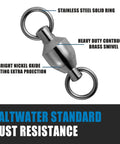 20 Pack Ball Bearing Fishing Swivels Size 0 Heavy Duty Stainless Tackle Connectors For Saltwater And Freshwater Keeps Lines Twist Free Corrosion Resistant Great For Trolling Jigging And Leader Setup, stainless swivel with rings