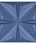 Navy Blue 3D PVC Wall Panel With Large Flower Petal Design Waterproof Fire Resistant Lightweight DIY Friendly Covers Up To 3 Sq M