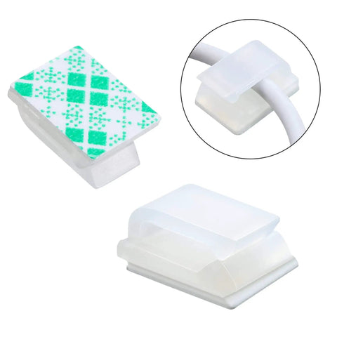 Adhesive Cable Clips 100 Pack Go To Cable Management Self Adhesive Wire Clips Cord Holders Small White for cable organization