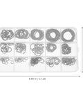 175 Piece Black C Clip Snap Ring Kit For Shafts And Pulleys External Circlips Retaining Rings in a clear case
