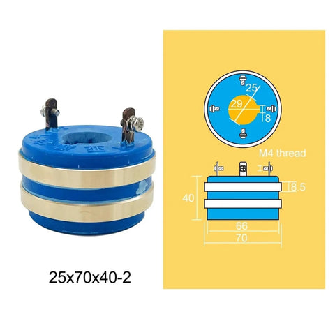 70mm Copper Slip Ring Collector For Machinery Conductive Rotary Connector With Eight Point Five Millimeter Ring Width Fits Carbon Brush Holders 25x70x40 2 13A Pro Grade Built To Last High Current Rotary Electrical Connector, blue 25x70x40-2