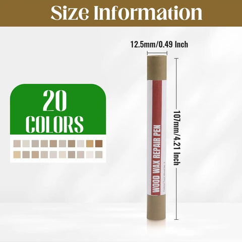 No Sweat Wood Filler Sticks For Fast Scratch Repair Wax Crayons For Hardwood Floors Cabinets And Furniture Touch Up Markers, 12.5mm wide, 107mm long.