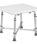 Heavy Duty Shower Chair For Tub Or Shower Bench With No Tools Needed, Adjustable Height, Non Slip Aluminum Frame, Lightweight Bath Seat, Supports Up To 500 Pounds, White