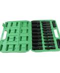 Top Tier Rustproof Electric Hex Key Socket Kit With Drill Adapter For Heavy Duty Jobs Made From Chrome Vanadium Steel Includes Wide Size Range To Power Through Any Tough Bolt Or Nut On Site Today open case with 8mm-32mm sockets