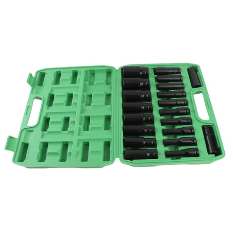 Top Tier Rustproof Electric Hex Key Socket Kit With Drill Adapter For Heavy Duty Jobs Made From Chrome Vanadium Steel Includes Wide Size Range To Power Through Any Tough Bolt Or Nut On Site Today open case with 8mm-32mm sockets