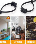 120 Pack White Cable Zip Tie Mounts Kit With 120 Nylon Zip Ties used in home, office, and industry settings showing versatility.