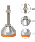 Beefy Heavy Duty Adjustable Leveling Feet With Carbon Steel Threaded Stem And Rubber Base For Furniture And Shelving Stable Wobble Free Leg