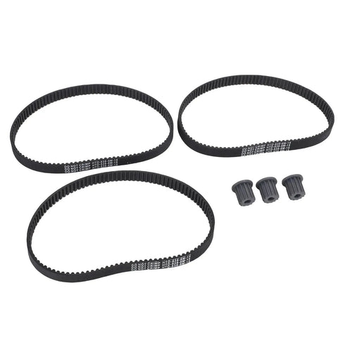 Top Tier 535 5M Synchronous Drive Timing Belt Pulley Kit With Durable Rubber For Industrial Machinery High Efficiency Abrasion Resistant Heavy Duty Performance And Smooth Operation Guaranteed 3 Units Total, three belts and pulleys
