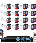 No Brainer 16 Channel 12MP NVR Security System With 4K Full Time Color Night Vision Cameras and 16 UltraHD 8MP PoE Outdoor Cameras