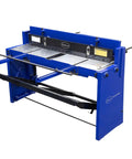 Heavy Duty Kickass Cast Iron Manual Stomp Shear Machine For Cutting Thick Sheet Metal And Aluminum Up To 14 Gauge With Razor Sharp Tool Steel Blades side view