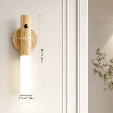 Keep Your Hallway And Patio Hella Bright With These Nifty Rechargeable Motion Sensor Wall Lights That Auto Trigger At Dusk For Hassle Free Mounting And Serious Emergency Backup In A Pair, wooden wall lamp with white light.