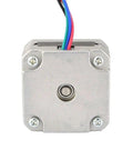 2 Pack Nema 17 Stepper Motors For DIYers And Makers Of 3D Printers And CNC Machines - 1A 13Ncm 42x42x20mm, 4 Wire 2 Phase, 5mm Shaft, Quiet High Torque, Reliable Precision Motion Control For Prototyping And Hobby Projects., front view of 42x42x20mm NEMA 17 stepper motor with 5mm shaft and 4-wire lead