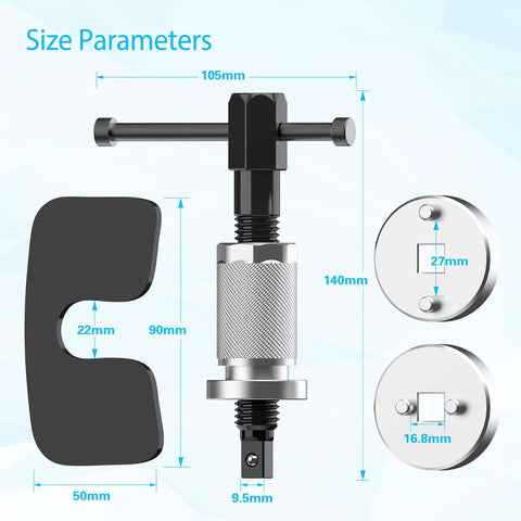 Heavy Duty Car Brake Caliper Compression Tool For Rear Pads Wind Back And Piston Reset Brake Pad Spreader size parameters