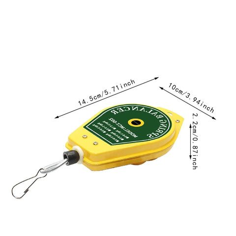 Spring Balancer Hanging Fixture Holder With Lock For Easy Tool Handling Pro Grade Portable Retractable Support 0.5kg To 1.5kg Weight Capacity Ideal For Workshops Garages And Job Sites, 14.5cm x 10cm