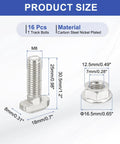 Tough Built M8 X 25Mm Drop In Hammer Head T Slot Bolts With Hex Flange Nuts And T Bolt Studs Ready For 40 Series Aluminum Extrusion Profiles Easy Slide Assembly 16 Piece Kit sizes and dimension chart.
