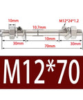 Beefy M12 Double-Ended Threaded Rod Kit In 304 Stainless Steel Through-Wall Bolt Set With Nuts Washers And Spring Washers Includes Two Sets M12x70 Ready To Install, showing detailed dimensions and structure.