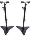Pair Studio Monitor And Bookshelf Speaker Stands For Home Studios With Adjustable 33-52 Inch Height And 5.9-13.4 Inch Tray Width