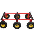 All Terrain Furniture Dolly Six Piece Set With 10 Inch Inflatable Deep Tread Wheels And Carbon Steel Frame Built For Heavy Duty Moves Of Up To 1200 Pounds In Warehouses Garages Or Home Workshops, six-wheel set