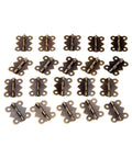20 Piece Butt Hinge Set With Screws In Antique Bronze Finish For Wooden Jewelry Boxes Cabinets Doors And Wine Cases 25 By 20 mm