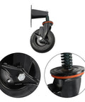 No Sweat Heavy Duty 8 Inch Black Gate Caster Wheels Rated For A Sturdy 600 Lb Load And Offering True 360 Degree Swivel Action for heavy fencing.