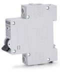Side view of AC Miniature Circuit Breaker 20 Amp 120V 240V One Pole DIN Rail Mount MCB With Thermal Magnetic Trip Solar Disconnect Switch C20